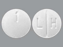 This is a white round Tablet imprinted with 1 on the front, L H on the back, and is manufactured by WESTMINSTER PHA.