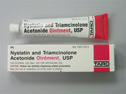 Nystatin W/Triamcinolone: Esto es un Ungüento imprimido con nada en la parte delantera, nada en la parte posterior, y es fabricado por None.