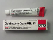 Clotrimazole: This is a Cream imprinted with nothing on the front, nothing on the back.