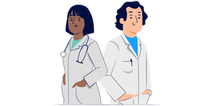 Two doctors standing next to one another