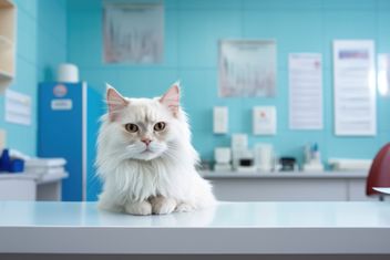 Gato en clínica veterinaria