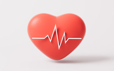 Heart shape with ECG graph line in the middle