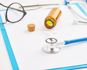 Medicine concept of stethoscope and clipboard