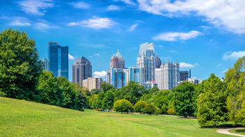 Midtown Atlanta Georgia skyline from the park