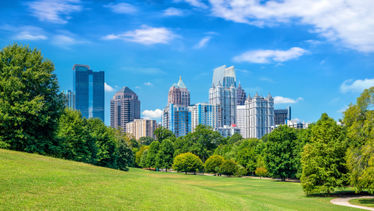 Midtown Atlanta Georgia skyline from the park