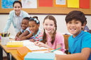 Students at their desks in the classroom