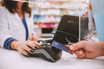 Contactless credit card payment in a pharmacy