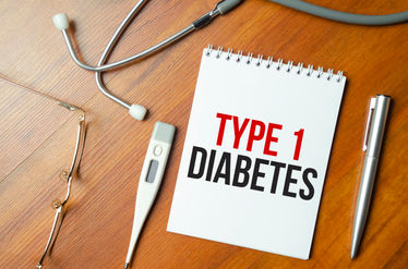 Types 1 Diabetes text on white paper in notebook near stethoscope