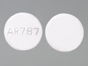 Fenofibric Acid: This is a Tablet imprinted with AR787 on the front, nothing on the back.