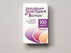 This is a white Vial imprinted with nothing on the front, nothing on the back, and is manufactured by ALLERGAN/BOTOX.