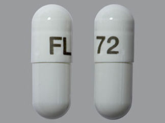This is a Capsule imprinted with FL 72 on the front, nothing on the back.