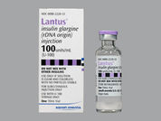 Lantus: This is a Vial imprinted with nothing on the front, nothing on the back.