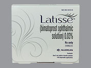 Latisse: This is a Drops With Applicator imprinted with nothing on the front, nothing on the back.