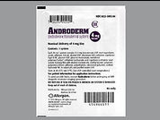 Androderm: This is a Patch Transdermal 24 Hours imprinted with nothing on the front, nothing on the back.