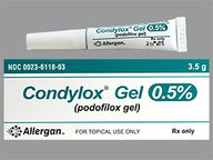 Condylox 0.5% (package of 3.5 gram(s)) Gel