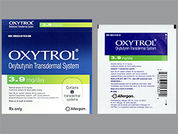 Oxytrol: Esto es un Parche Transdérmico Semisemanal imprimido con OXYTROL 3.9 mg/day en la parte delantera, nada en la parte posterior, y es fabricado por None.