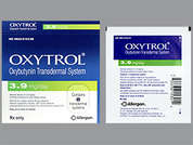 Oxytrol: This is a transparent rectangular (rounded end) Patch Transdermal Semiweekly imprinted with OXYTROL 3.9 mg/day on the front, nothing on the back, and is manufactured by ALLERGAN INC..
