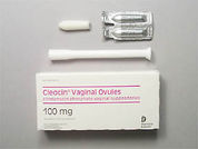 Cleocin Phosphate: Esto es un Supositorio Vaginal imprimido con nada en la parte delantera, nada en la parte posterior, y es fabricado por None.