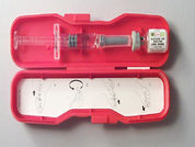 Glucagon Emergency Kit: Esto es un Vial imprimido con nada en la parte delantera, nada en la parte posterior, y es fabricado por None.