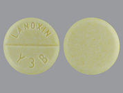 Lanoxin: This is a Tablet imprinted with LANOXIN  Y3B on the front, nothing on the back.
