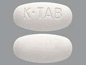 K-Tab: This is a Tablet Er imprinted with K-TAB on the front, nothing on the back.
