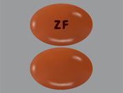 Zemplar: Esto es un Cápsula imprimido con ZF en la parte delantera, nada en la parte posterior, y es fabricado por None.