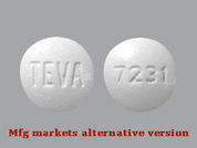 Cilostazol: This is a Tablet imprinted with TEVA on the front, 7231 on the back.