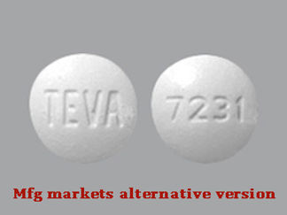 Esto es un Tableta imprimido con TEVA en la parte delantera, 7231 en la parte posterior, y es fabricado por None.