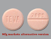 Hydrochlorothiazide: This is a Tablet imprinted with TEVA on the front, 2089 on the back.