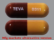 Loperamide Hcl: This is a Capsule imprinted with TEVA on the front, 0311 on the back.