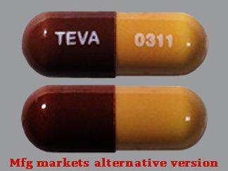 This is a Capsule imprinted with TEVA on the front, 0311 on the back.