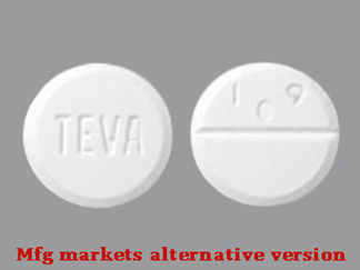 This is a Tablet imprinted with TEVA on the front, 109 on the back.