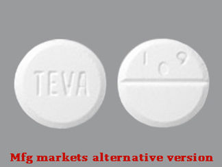 Esto es un Tableta imprimido con TEVA en la parte delantera, 109 en la parte posterior, y es fabricado por None.