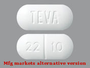 Sucralfate: Esto es un Tableta imprimido con TEVA en la parte delantera, 22 10 en la parte posterior, y es fabricado por None.