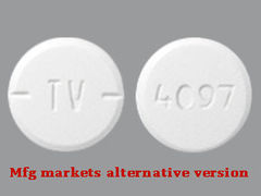 This is a Tablet imprinted with TV on the front, 4097 on the back.