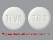 Atenolol: Esto es un Tableta imprimido con TEVA en la parte delantera, 787 en la parte posterior, y es fabricado por None.