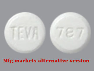 This is a Tablet imprinted with TEVA on the front, 787 on the back.