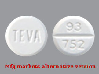 This is a Tablet imprinted with TEVA on the front, 93  752 on the back.
