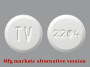 Metoclopramide Hcl: This is a Tablet imprinted with TV on the front, 2204 on the back.