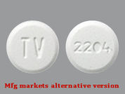 Metoclopramide Hcl: Esto es un Tableta imprimido con TV en la parte delantera, 2204 en la parte posterior, y es fabricado por None.