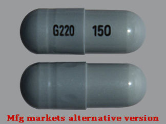 This is a Capsule imprinted with G220 on the front, 150 on the back.