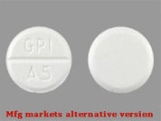 Acetaminophen: This is a Tablet imprinted with GPI  A5 on the front, nothing on the back.