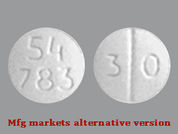 Codeine Sulfate: Esto es un Tableta imprimido con 54  783 en la parte delantera, 3 0 en la parte posterior, y es fabricado por None.