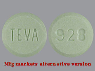 This is a Tablet imprinted with 928 on the front, TEVA on the back.