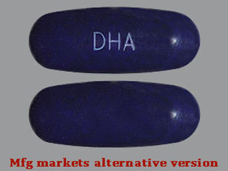 This is a Capsule imprinted with DHA on the front, nothing on the back.