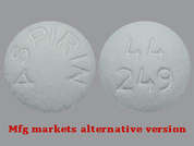 Aspirin: This is a white round Tablet imprinted with ASPIRIN on the front, 44  249 on the back, and is manufactured by GERI-CARE.
