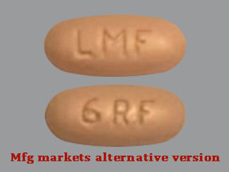 This is a Tablet imprinted with LMF on the front, 6RF on the back.
