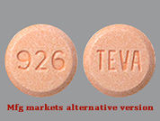 Lovastatin: This is a Tablet imprinted with 926 on the front, TEVA on the back.
