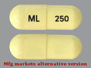 Mefenamic Acid: This is a Capsule imprinted with ML on the front, 250 on the back.
