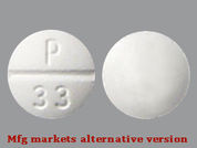 Propylthiouracil: Esto es un Tableta imprimido con P  33 en la parte delantera, nada en la parte posterior, y es fabricado por None.